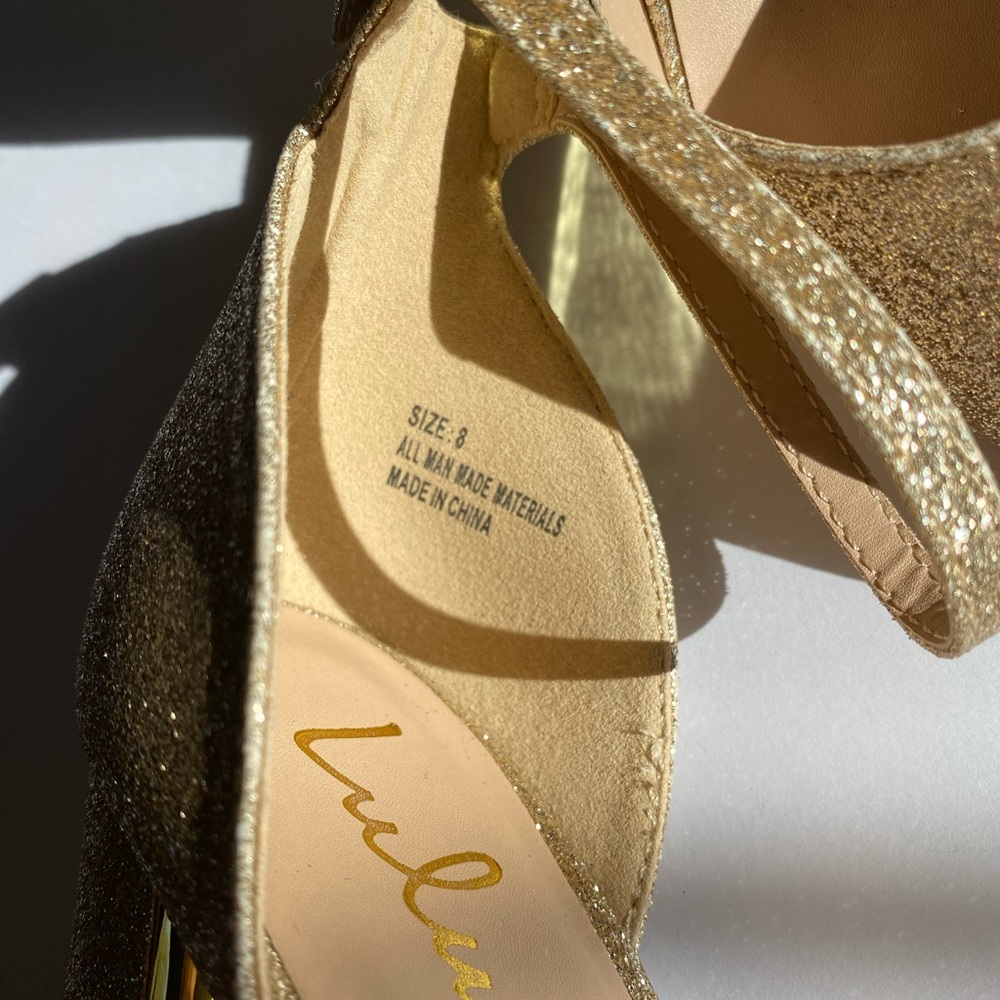 Lulu's Glamours Gold Heels - Picture 5 of 14